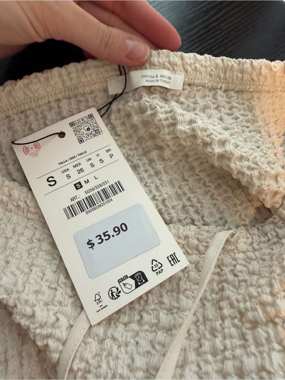 Zara Textured Midi Knit Skirt NWT, cream - Picture 2 of 8